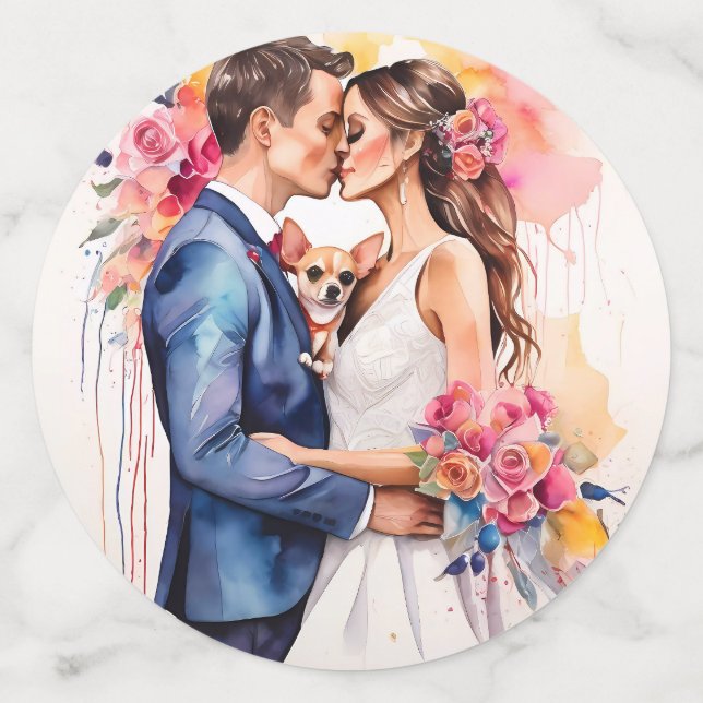 Beautiful Wedding Couple with Cute Funny  Confetti (Large Front)