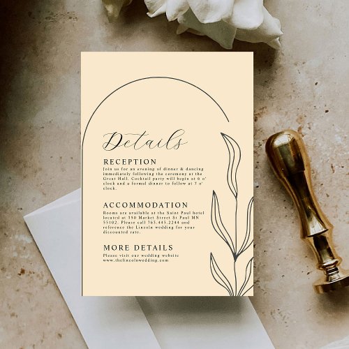 Beautiful Wedding Details Enclosure Card