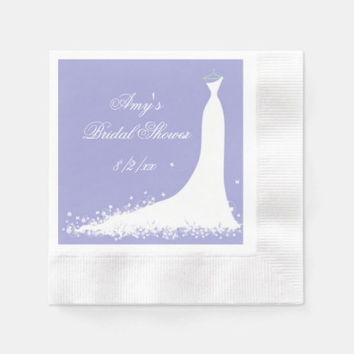 Beautiful Wedding Gown Bridal Shower Paper Napkins