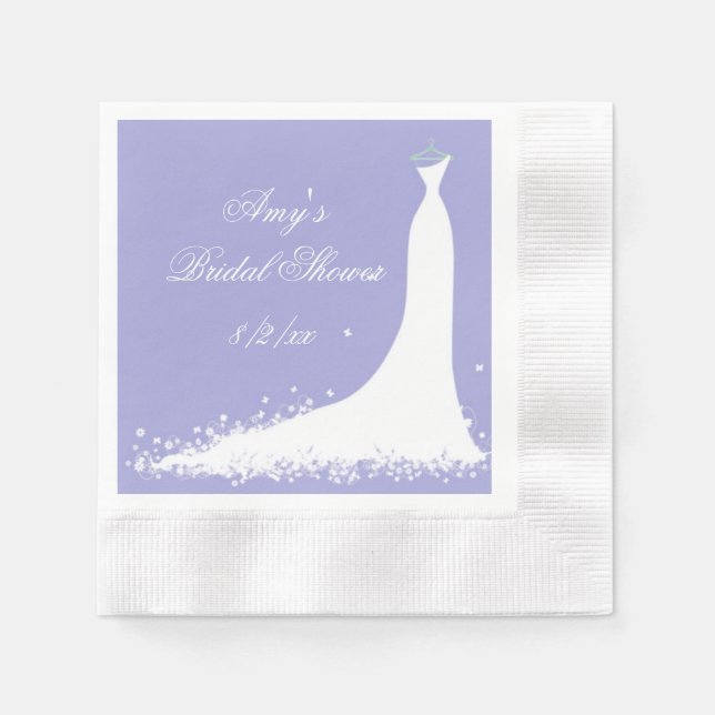 Beautiful Wedding Gown, Bridal Shower, Paper Napkins (Front)