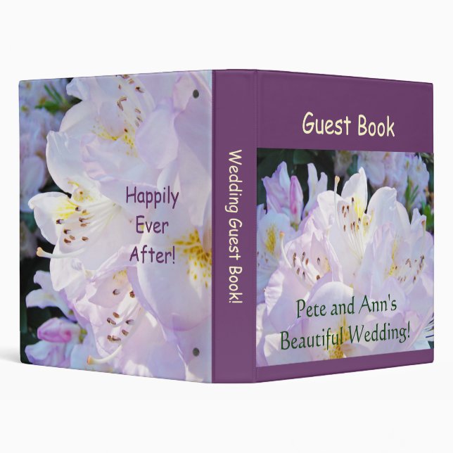 Beautiful Wedding Guest Book! Pastel Flowers Binder (Background)