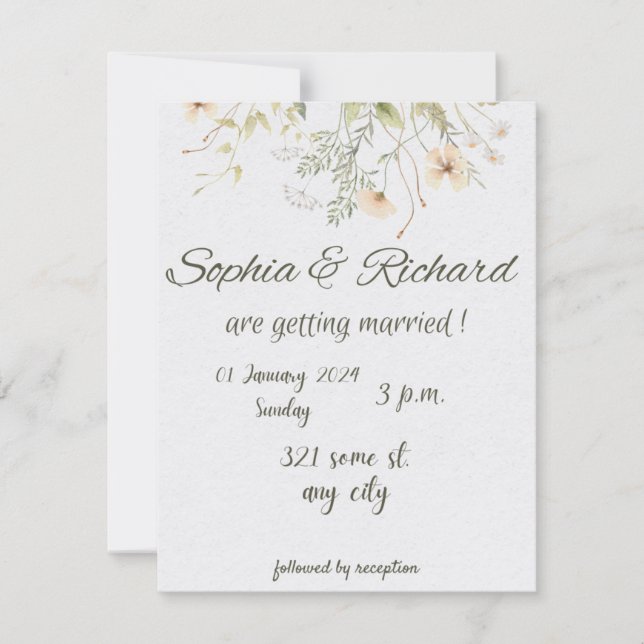 Beautiful wedding invitation card (Front)