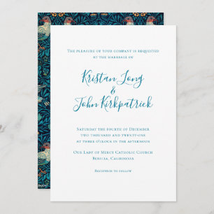 Beautiful Wedding Invitation with Blue Bird Accent