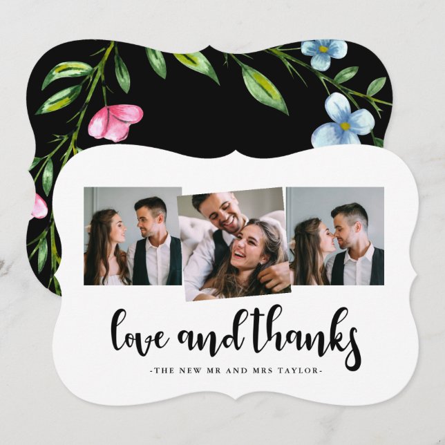 Beautiful Wedding Thank You Photo Card (Front/Back)