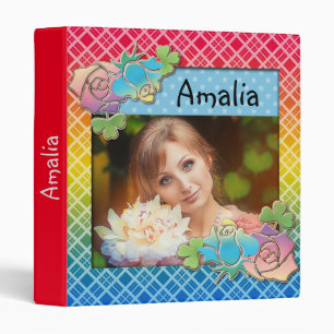 Beautiful wedding vintage retro effect gilr women 3 ring binder