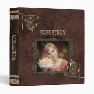 Beautiful wedding vintage retro effect gilr women 3 ring binder