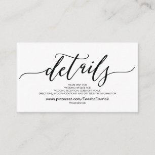 Beautiful Wedding Website Details Enclosure Card