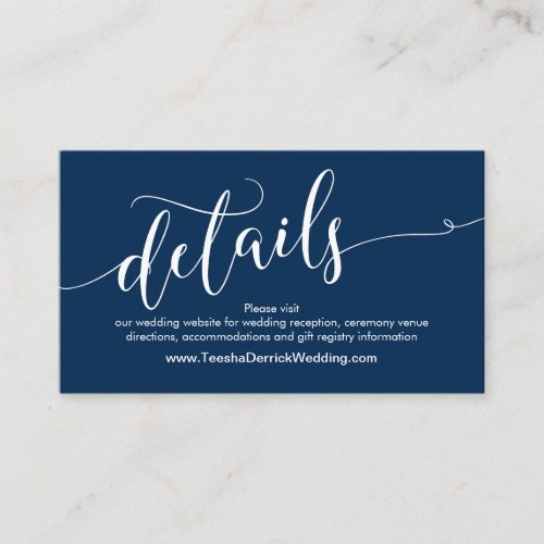 Beautiful Wedding Website Details Enclosure Card