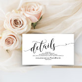 Modern Dark Grey Script, Wedding Thank you Enclosure Card