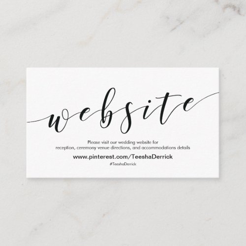 Beautiful Wedding Website Details Enclosure Card