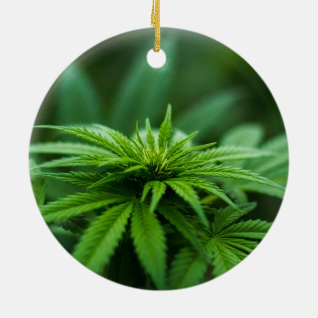Beautiful Weed Ceramic Ornament (Back)