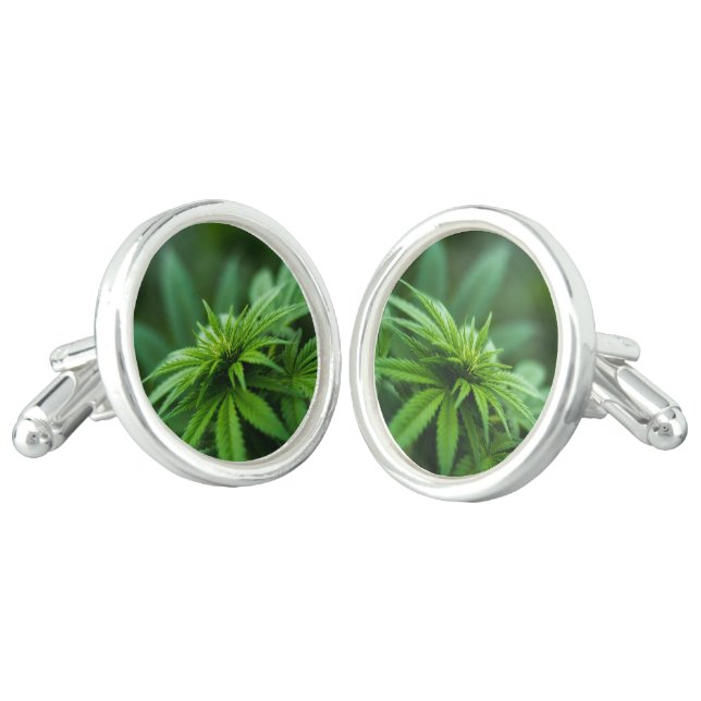 Beautiful Weed Cufflinks (Angled)