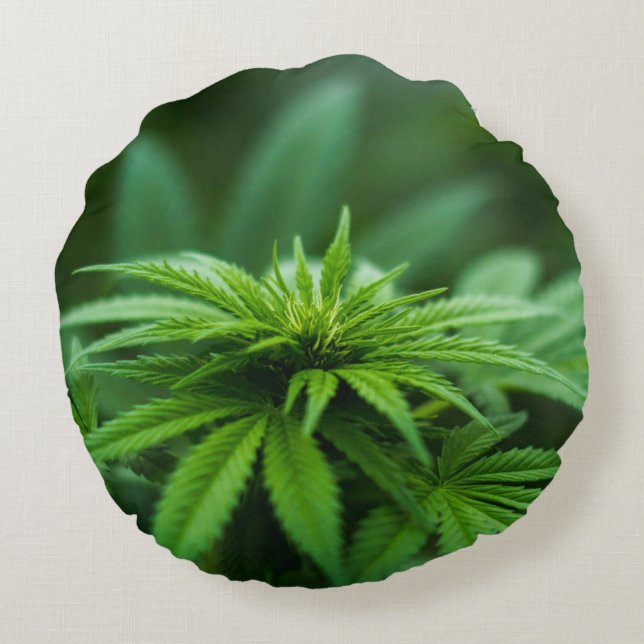 Beautiful Weed Round Pillow (Back)
