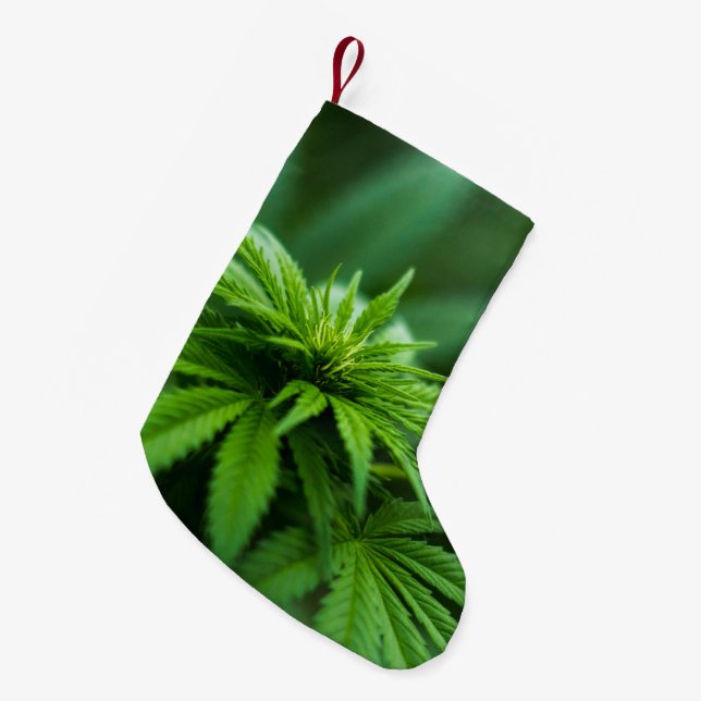 Beautiful Weed Small Christmas Stocking (Front (Hanging))