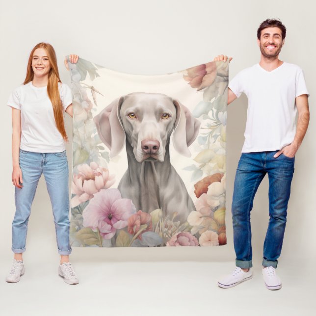 Beautiful Weimaraner – Calm & Elegant Fleece Blanket (In Situ)