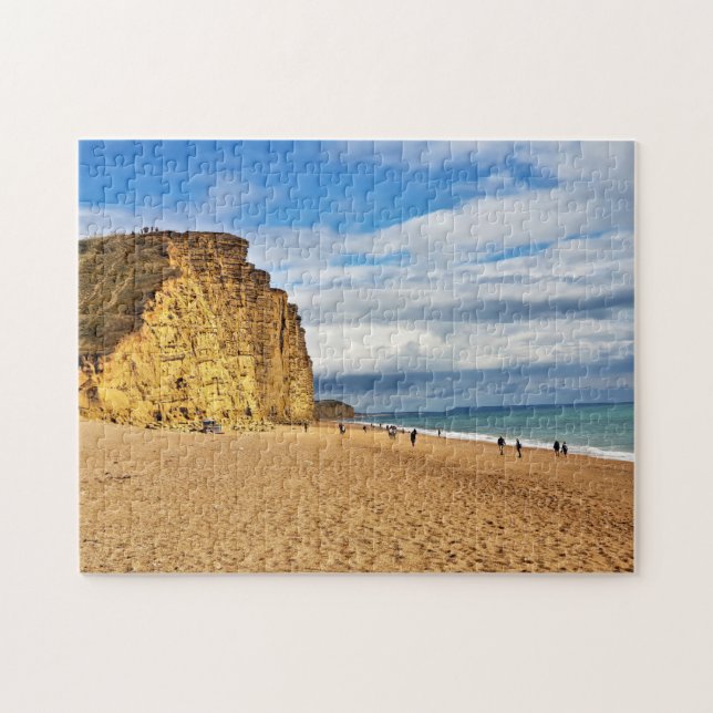 Beautiful West Bay Beach Cliff Blue Sea Jigsaw Puzzle (Horizontal)
