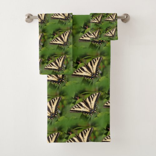 Beautiful Western Tiger Swallowtail Butterflies Bath Towel Set