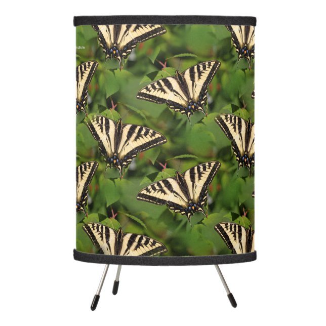 Beautiful Western Tiger Swallowtail Butterfly Tripod Lamp (Left)
