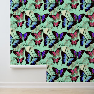Beautiful Whimsical Butterflies in Pastel Colors Wallpaper