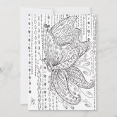 Beautiful Whimsical Butterfly Coloring Card (Front)