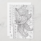 Beautiful Whimsical Butterfly Coloring Card (Front/Back)