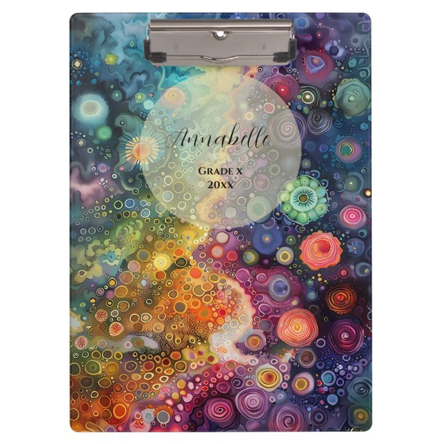 Beautiful Whimsical Colorful Back to School  Clipboard (Front)