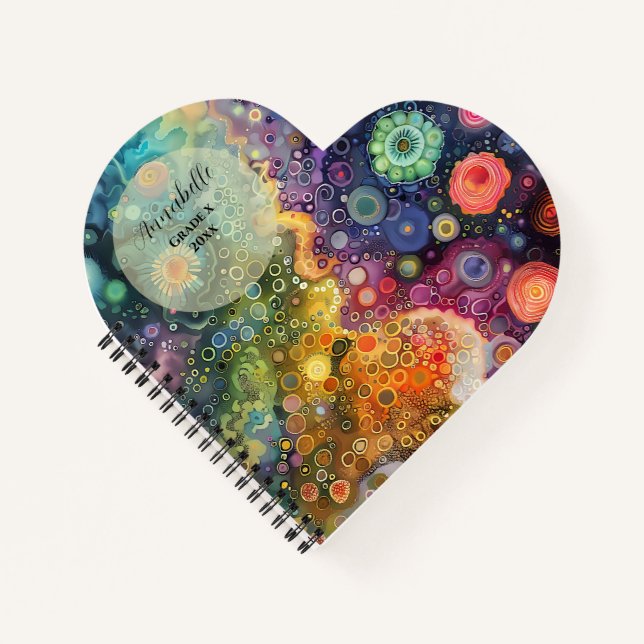 Beautiful Whimsical Colorful Back to School  Notebook (Front)