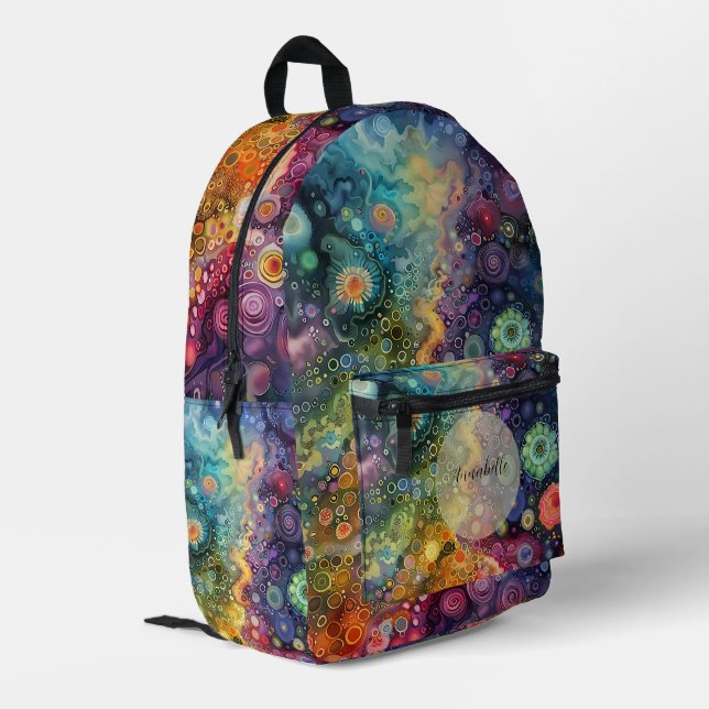 Beautiful Whimsical Colorful Back to School  Printed Backpack (Back Corner Left)