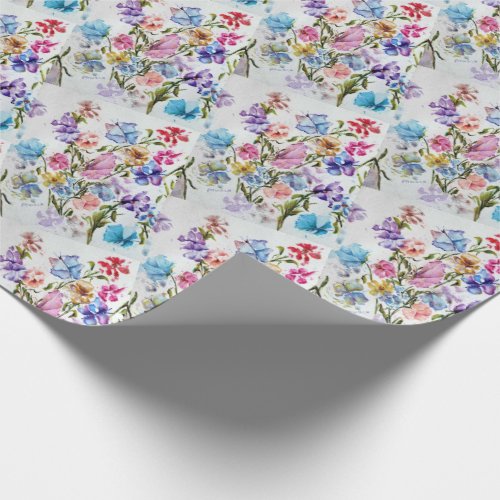 BEAUTIFUL WHIMSICAL FLOWER GARDEN WRAPPING PAPER
