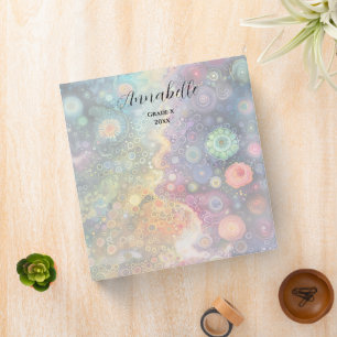 Beautiful Whimsical Pastel Back to School 3 Ring Binder