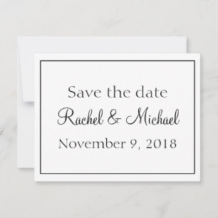 Beautiful White and Black Save the Date