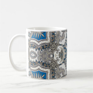 Beautiful white and blue arabesque, islamic patter coffee mug