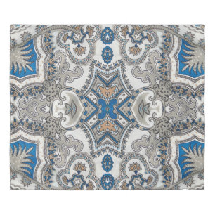 Beautiful white and blue arabesque, islamic patter duvet cover