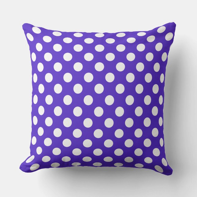 Beautiful White and Purple Polka Dots Pattern Throw Pillow (Front)