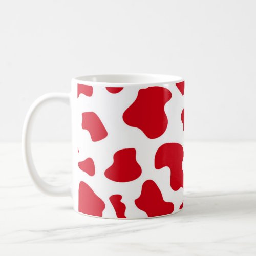 beautiful white and red cow stripes mug