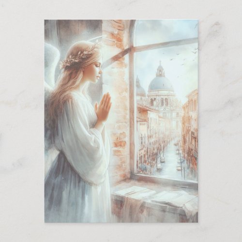   Beautiful White Aura Angelic Figure Praying Postcard