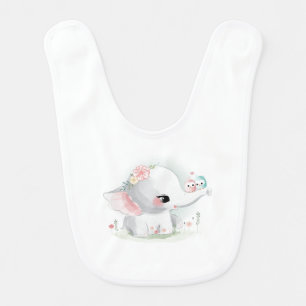 Beautiful White Baby Elephant Bib
