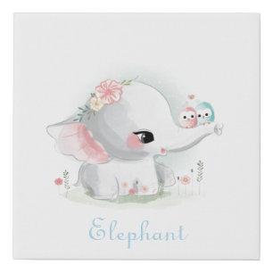 Beautiful White Baby Elephant Faux Canvas Print