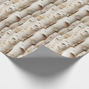 Beautiful White Birch Tree Logs Wrapping Paper