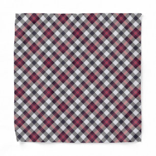 Beautiful White Black and Red Plaid      Bandana