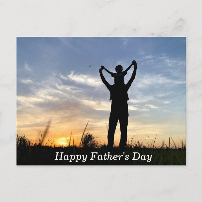 Beautiful White Blue Black Sunset Father's Day Postcard (Front)