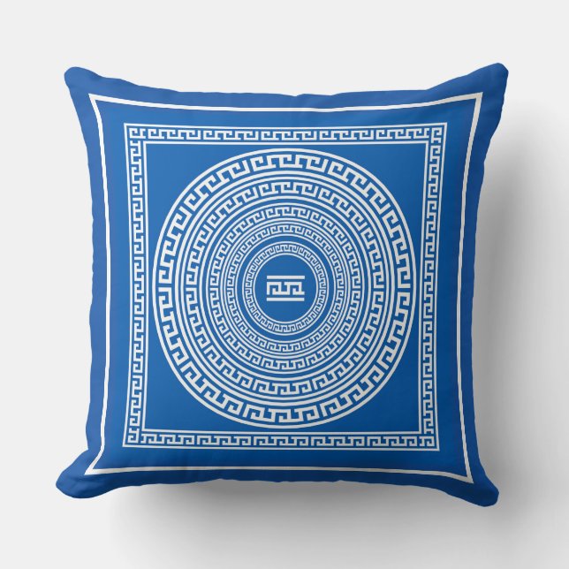 Beautiful White Borders on Grey Blue Background   Throw Pillow (Front)