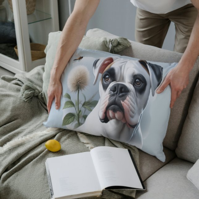 Beautiful White Boxer Dog featured in Nature Accent Pillow (Creator Uploaded)