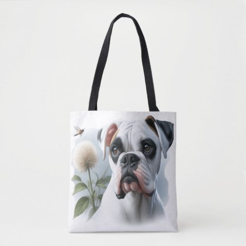 Beautiful White Boxer Dog featured in Nature Tote Bag