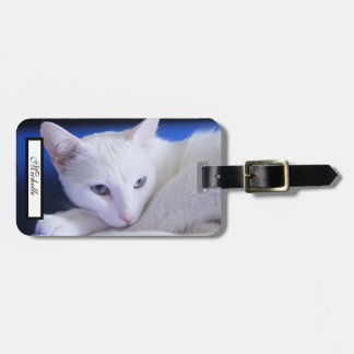 Beautiful White Cat/Add Your Pet's Photo Luggage Tag