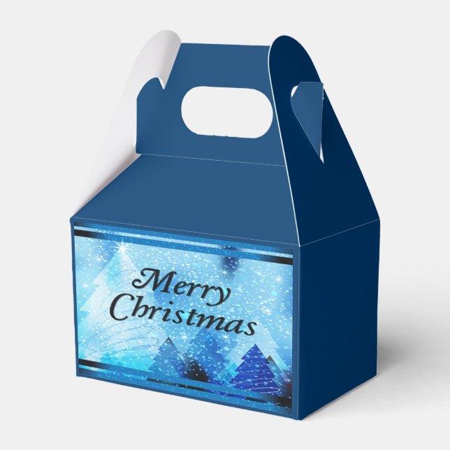 Beautiful, White Christmas Favor Boxes (Front Side)