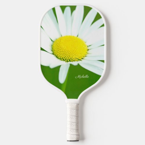 Beautiful White Daisy Personalized Pickleball Paddle