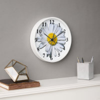 Beautiful White Daisy Wall Clock!