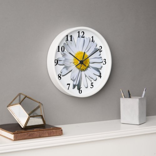 Beautiful White Daisy Wall Clock Clock