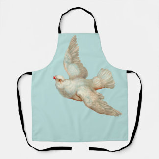beautiful white dove apron